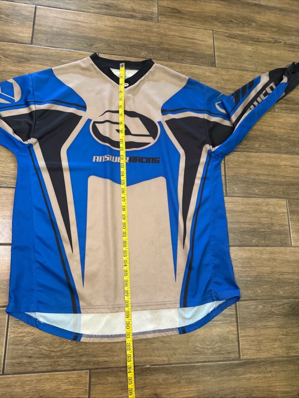 Answer Racing L Y2K Motocross Jersey Blue&Gray Long Sleeve Lightweight Polyester - Picture 6 of 8